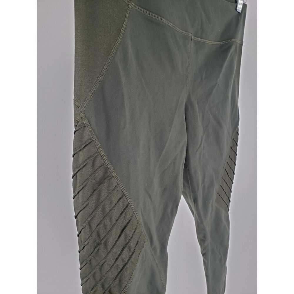Joy Lab High Rise Moto Leggings Size Small M Mesh Full Length Olive Green Sage